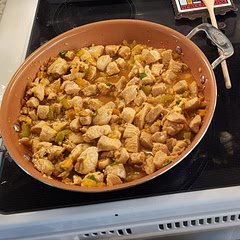 I followed the recipe, except I doubled the stir fry sauce and I added a 3rd of a can of pineapples and the pineapple juice and cooked it for a few minutes after all other steps. I also used yellow pepper instead of red pepper