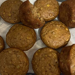I soaked my lentils over night, used applesauce turned out good but I think next time I will purée them before hand had a nutty texture to them. All in all will make again