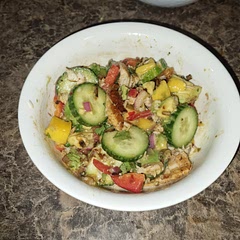 I think this would be much better with fresh mango and no fish.