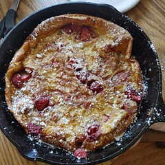 Added frozen strawberries in with the butter.