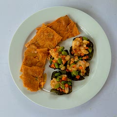 Didn’t have spring onions, just kimchi. Baked in a sheet pan instead and worked perfectly! Cut up in little squares.