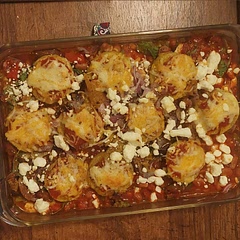 Tasty! I added mushrooms, zucchini, feta and sautéed onions. 