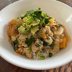 Tasty meal and enough food for a family of six if serving over rice! Loved the ease of a one pot meal. I added a yellow and orange pepper in addition to the poblanos mentioned