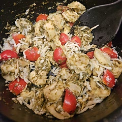 Made with Shredded mozzarella because it's all I had on had. A great light summer meal 