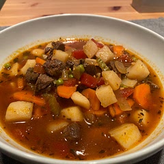 This was wonderful! I cut the recipe in half. I used some leftover steak that had already been cooked and diced that up. I also added some carrots and only 1/4 cup peas. Will make again!