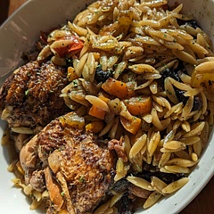 Very moreish! Opted to keep skin and bone and use the slow cooker. Could eat the whole thing with just a spoon. Next time will probably half the amount of all spice 