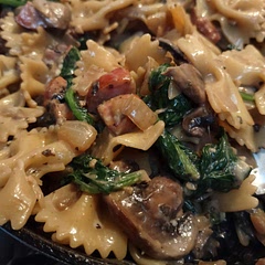 I added keilbasa sausage. Be careful not to over do it on the noodles! Also, only add the parmesan to the top so it doesn't cause the onions to clump. 10/10