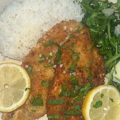Breaded with Panko for extra crispness! Dredge in flour, then egg, then panko. Shake off excess after each step and sprinkle with cheese (pack the cheese into the breading)