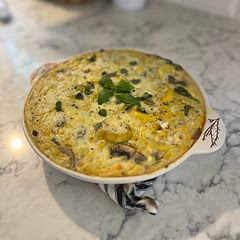 Loved this! Works well with squash or zucchini. I used 1c cottage cheese and 7ounces cheddar/Gruyère instead of recommending cheese because that’s what we had. I think it made it better. Also added red pepper.