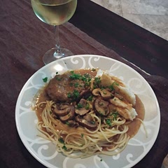 I doubled the amount of sauce, and it was great over left over pasta. I bet it would be great over rice as well. It was delicious comfort food.