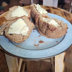 I used half Greek yogurt and half milk for this recipe, and reduced the butter a bit.

I also only sprinkled cinnamon sugar over the tops of them before baking instead of rolling them in sugar afterwards 