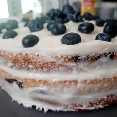 This was delicious and fresh. Not too sweet! Used farmer's market blueberries. I think next time I'd add a little lemon zest to the cream cheese frosting. 