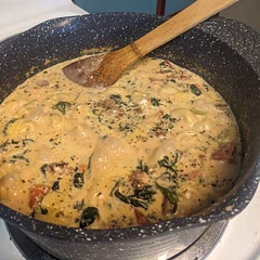 Cooked it on the stove top; it was very tasty. I added a dash of salt, basil, and served with pepper. 
