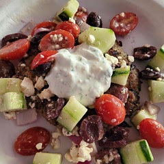 Delicious! Served with a yogurt sauce (greek yogurt, lemon juice, garlic, salt, mint)