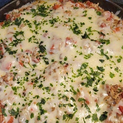 I added more garlic, salt, pepper to add flavor.  This recipe make a large amount.