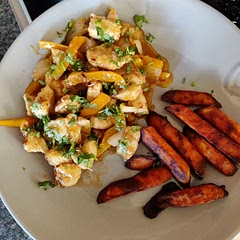 Added some onions and peppers and a bit of ginger and smoked paprika in the sauce. Tasted amazing!