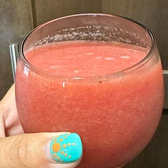 My kids told me “this can’t be healthy,” so that’s a win!  Cold and delicious, we will be making this regularly.  Next time, I’ll rim the glass with salt just to be fancy.
