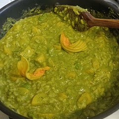 It tasted a lot better than it looks! I used pesto made from nettles-another great recipe found on Whisk but it's just as good even without the pesto.
