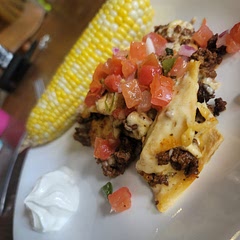 Added Pico after wards so the Pico was crunchy! 
Cut up tortillas into bite size pieces. 

Sour cream
Quac

Maybe some brown rice as well next time! 