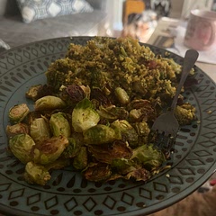 We actually made the couscous separate and then added it to the vegetables. We also added feta cheese and lemon pepper 🤌