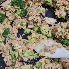Added chopped broccoli, celery, red and white cabbage