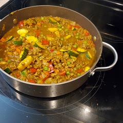 I doubled the recipe, and added a variety of veggie that I had on hand, also since I did not have sugar or beef broth, I used honey and better than bouillon 