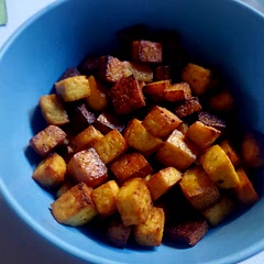 I made these for my kiddo that likes to snack on fried tofu, but I can't stop eating them - they are really tasty! 