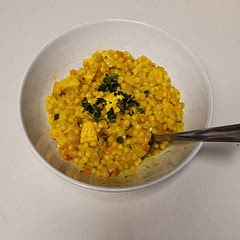 Very yummy and pretty easy. I probably won't bother to mince the carrots so tiny next time.