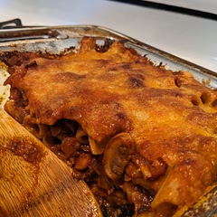 Very savory flavor. Lots of veggies hidden in here! You could probably feed 6 with this