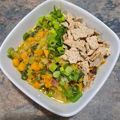 Used sour cream instead of cream. Had too many (4 total) spring onions. Made 2 servings.