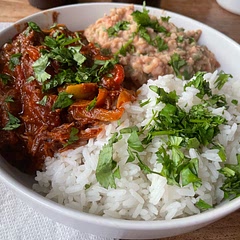 I wouldn’t change anything other than I’d make a double batch to freeze some.  I made refried beans to go with it and served with rice.  Every really enjoyed!