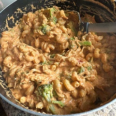 I used Cavatappi noodles, and Mexican cheese, and it came out delicious!