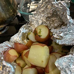 May need to make two batches with tinfoil. I did. If one has a lot of potatoes.