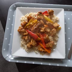I never had any of the paste's or beans used  peppers , spring onions and hoisin sauce with mango chutney instead , used every thing else on the ingredients,  it smelt delicious and tasted just as nice 