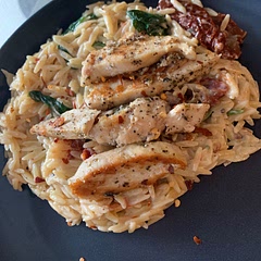 Very good! I put the lemon half in the pan with the orzo as it cooked to infuse it better.