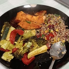 Really easy and delicious! I also roasted some zucchini and capsicum along with it, had it with some other leftovers and HUZZAH! DINNER!