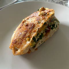 Delicious! Took me more like an hour and a half to make because I didn’t have the veggies chopped. Made 4, and have two full chicken breasts left over for lunch.
