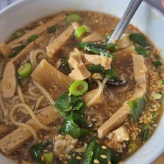 Use less vinegar, add sesame oil and noodles