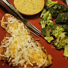 Wished I had broiled it a bit before the tomato sauce and cheese to make it crisper. I added a pinch of fennel seed and cayenne pepper to the breading mixture, which was excellent. Overall, a great recipe and is make it again. 