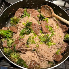 Really good, but definitely marinate the steak before adding to the mix