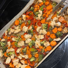 This came out AMAZING! I used maple syrup because I didn’t realize I was out of honey. And I made a little more sauce then recommended and I’m glad I did! I also used soy sauce instead of the coconut aminos and cornstarch.