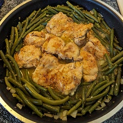 Cooked the beans a little longer then the recipe called for. The chicken was juicy and tender. Husband loved the beans and asked for seconds