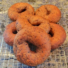 Great! I always add 10g of vital wheat gluten to 500g of bread flour to up the chewiness and boil in water + barley malt extract. 