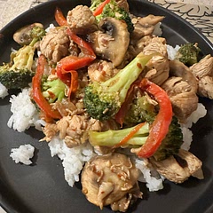I used chicken tenders instead of thighs doubled the sauce recipe and used regular mushrooms just because i didn’t feel like going to the store but it was fantastic…..my chicken didn’t get the rich color but I didn’t mind that too much