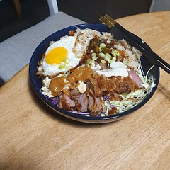 Delicious!!! 
I subbed in panko coated beef steak to ease in the picky eaters (so they could choose not to have sauce) but all loved the sauce and all the fixings. 