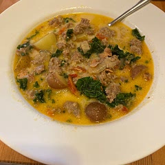 One of my go-to recipes! I tweaked it today with small baby potatoes, Silk coconut milk instead of canned (and skipped the broth), and added some sun dried tomatoes to help clean out my fridge.  So delicious!