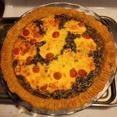 Delicious! I doubled the cheese amounts because it didn't seem like quite enough to cover the eggs, but this may have been because I used duck eggs. I also substituted dried thyme for the basil.
