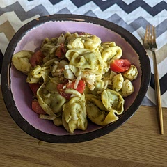 great for breakfast but needed to reduce the amount of pesto, 250g is too much 