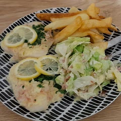 Paired with chips and salad. Really simple and easy. Will definitely make again
