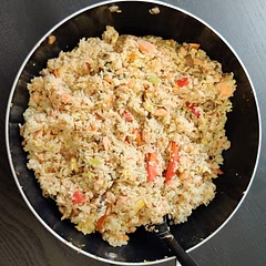 I doubled the soy/vinigar mix.
Tastes great, savory